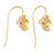 Gold-plated drop earrings, 'Pansy Flower' - Artisan Crafted Gold-Plated Drop Earrings