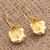 Pendientes colgantes chapados en oro - Pendientes colgantes florales chapados en oro hechos a mano