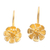 Pendientes colgantes chapados en oro - Pendientes colgantes florales bañados en oro hechos a mano