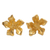 Gold-plated button earrings, 'Pepaya Flower' - Handcrafted Gold-Plated Floral Button Earrings (image 2a) thumbail
