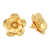 Gold-plated button earrings, 'Azalea Petals' - Handmade Gold-Plated Floral Button Earrings (image 2c) thumbail