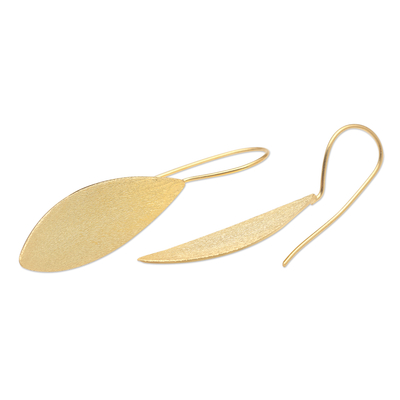 Vergoldete Ohrhänger - Von Hand gefertigte, vergoldete Blumenohrringe