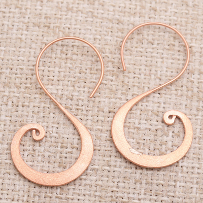 Rose gold-plated drop earrings, 'Sunlit Glory' - Rose Gold-Plated Sterling Silver Drop Earrings