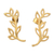 Gold-plated drop earrings, 'Golden Stalk' - Handmade Gold-Plated Sterling Silver Drop Earrings (image 2a) thumbail