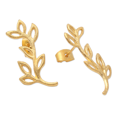 Vergoldete Ohrhänger - Handgefertigte Ohrhänger aus vergoldetem Sterlingsilber
