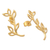 Gold-plated drop earrings, 'Golden Stalk' - Handmade Gold-Plated Sterling Silver Drop Earrings (image 2b) thumbail