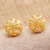 Gold-plated button earrings, 'Hope Lives' - Hand Made Gold-Plated Button Earrings from Bali thumbail