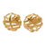 Gold-plated button earrings, 'Hope Lives' - Hand Made Gold-Plated Button Earrings from Bali (image 2a) thumbail