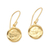 Gold-plated dangle earrings, 'Mirror of Life' - Hand Crafted Gold-Plated Sterling Silver Dangle Earrings (image 2a) thumbail