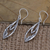 Sterling silver dangle earrings, 'Stylish Woman' - Hand Crafted Sterling Silver Dangle Earrings (image 2b) thumbail