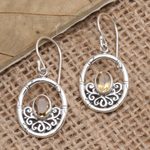 Citrine dangle earrings, 'Petite Bamboo' - Citrine and Sterling Silver Dangle Earrings