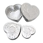 Aluminum jewelry boxes, 'Sparkling Love' (set of 3) - Decorative Aluminum Heart-Shaped Boxes (Set of 3)