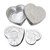 Joyeros de aluminio, (juego de 3) - Cajas decorativas de aluminio en forma de corazón (juego de 3)