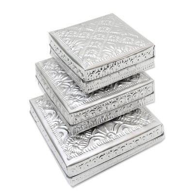 Dekorative Aluminiumboxen, (3er-Set) - Handgefertigte dekorative Aluminiumboxen (3er-Set)