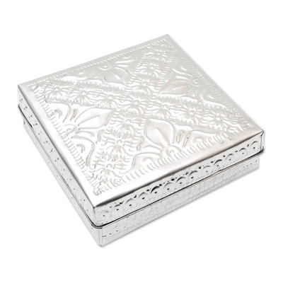 Cajas decorativas de aluminio, (juego de 3) - Cajas de aluminio decorativas hechas a mano (juego de 3)