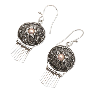 Gold-accented dangle earrings, 'Balinese Musical' - Gold-Accented Sterling Silver Dangle Earrings