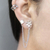 Pendientes ear cuff en plata de primera ley, (par) - Pendientes ear cuff de plata de ley con motivos florales (par)