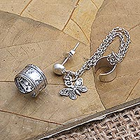 Sterling silver ear cuff earrings, 'Early Star' (pair) - Hand Crafted Sterling Silver Ear Cuffs (Pair)