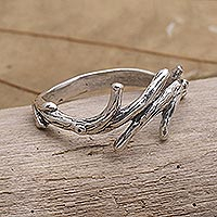 Sterling silver cocktail ring, 'Twig and Tree' - Sterling Silver Tree-Themed Cocktail Ring