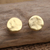 Gold-plated stud earrings, 'Kerupuk' - Handcrafted Gold-Plated Stud Earrings thumbail