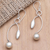 Sterling silver dangle earrings, 'Rice is Nice' - Hand Made Sterling Silver Dangle Earrings (image 2) thumbail
