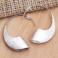 Sterling silver drop earrings, 'Windswept Beach' - Balinese Sterling Silver Drop Earrings