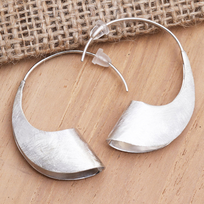 Sterling silver drop earrings, 'Windswept Beach' - Balinese Sterling Silver Drop Earrings