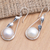 Cultured pearl dangle earrings, 'Forest by the Beach' - Handcrafted Pearl and Sterling Silver Dangle Earrings (image 2b) thumbail
