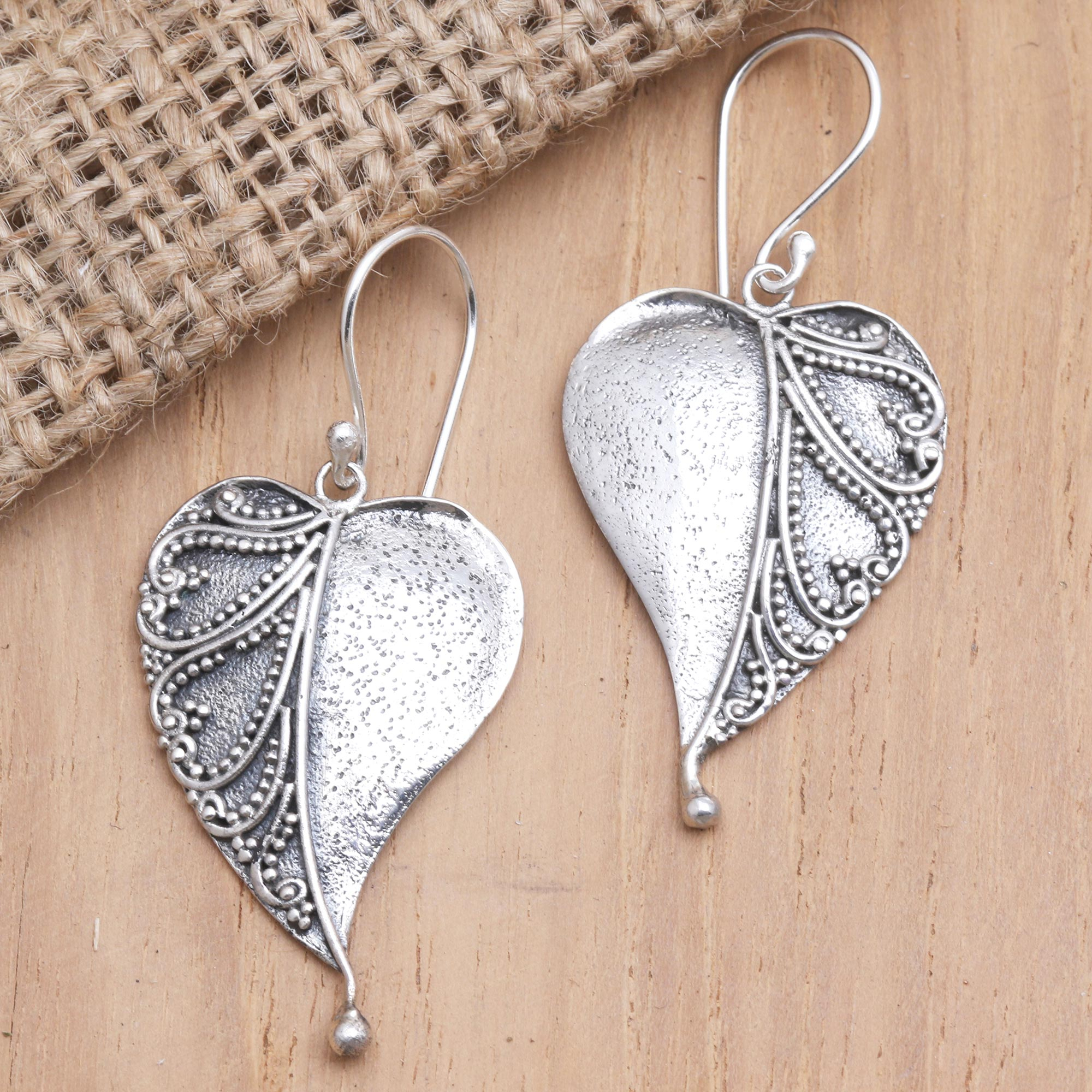 Heart-Shaped Silver Drop Earrings – Rubans