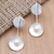Cultured pearl drop earrings, 'Silver Spoons' - Hand Crafted Pearl and Sterling Silver Drop Earrings thumbail
