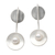 Cultured pearl drop earrings, 'Silver Spoons' - Hand Crafted Pearl and Sterling Silver Drop Earrings (image 2a) thumbail