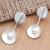 Cultured pearl drop earrings, 'Silver Spoons' - Hand Crafted Pearl and Sterling Silver Drop Earrings