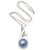 Cultured pearl pendant necklace, 'Forest by the Blue Ocean' - Blue Cultured Pearl and Sterling Silver Pendant Necklace (image 2a) thumbail