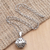 Sterling silver locket necklace, 'Lucky Locket' - Hand Crafted Sterling Silver Locket Necklace