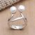 Cultured pearl cocktail ring, 'Eye See You' - Cultured Pearl and Sterling Silver Cocktail Ring (image 2) thumbail
