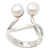 Cultured pearl cocktail ring, 'Eye See You' - Cultured Pearl and Sterling Silver Cocktail Ring thumbail