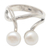 Cultured pearl cocktail ring, 'Eye See You' - Cultured Pearl and Sterling Silver Cocktail Ring (image 2d) thumbail