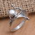 Cultured pearl cocktail ring, 'Queen of the Ocean' - Sterling Silver and Cultured Pearl Cocktail Ring (image 2b) thumbail