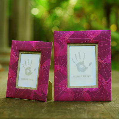 Handcrafted Natural Fiber Photo Frames (4x6 and 3x5) - Autumn