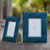 Natural fiber photo frames, 'Autumn Spirit in Blue' (pair, 4x6 and 3x5) - Hand Crafted Natural Fiber Photo Frames (4x6 and 3x5) (image 2) thumbail