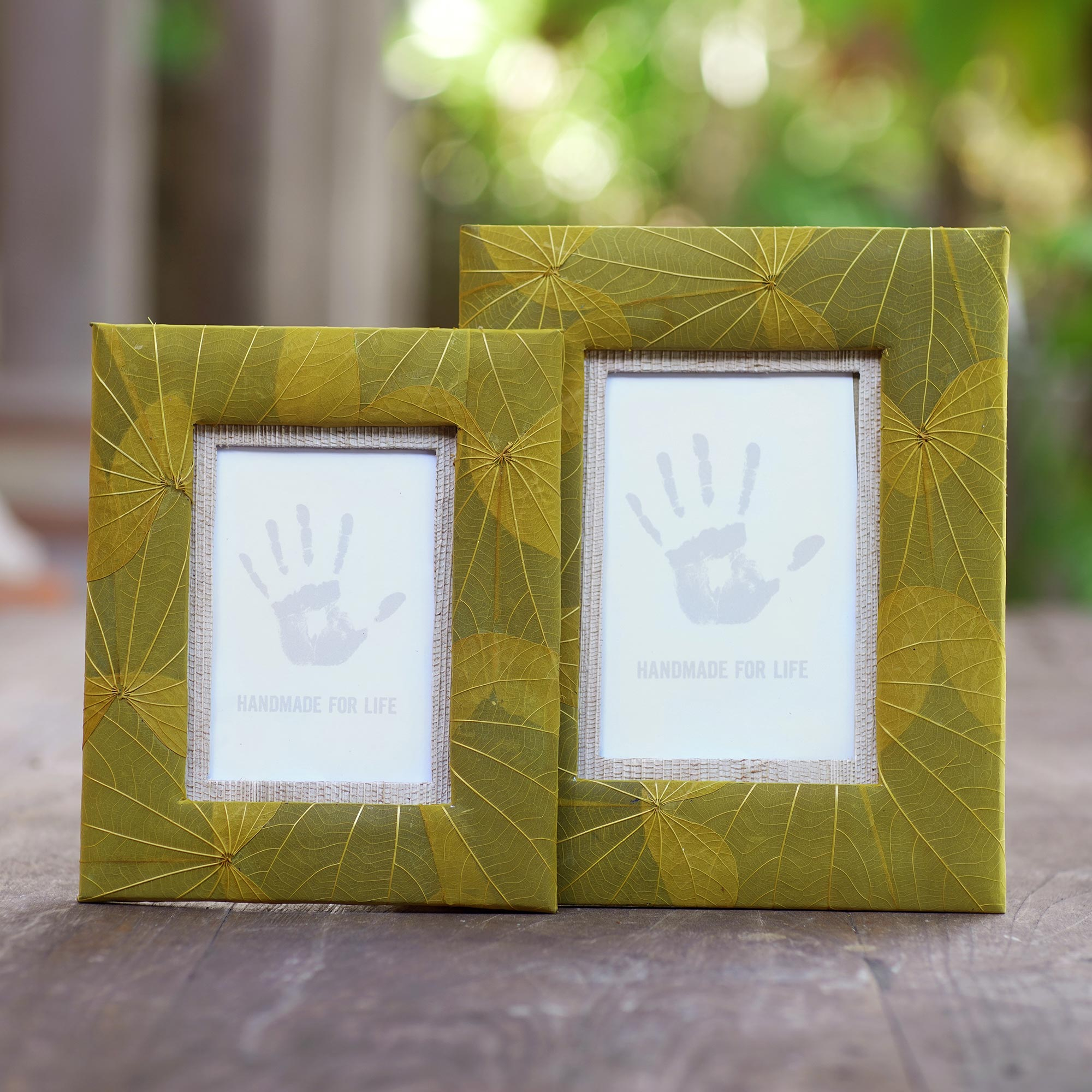 Handmade Natural Fiber Photo Frames (4x6 and 3x5) - Autumn Spirit