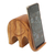 Wood phone stand, 'Dialing Elephant' - Handmade Suar Wood Elephant Phone Stand