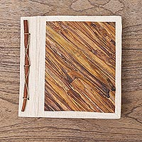 Natural fiber photo album, 'Natural Life' - Fern Wood and Rice Paper Photo Album