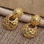 Gold-plated dangle earrings, 'Scale Back in Gold' - Hand Crafted Gold-Plated Dangle Earrings (image 2b) thumbail