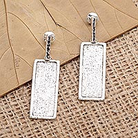 Sterling silver dangle earrings, 'Reflecting Mirror'