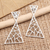 Sterling silver dangle earrings, 'Broken Window' - Sterling Silver Triangular Dangle Earrings (image 2) thumbail