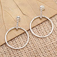 Featured review for Sterling silver dangle earrings, Throw for a Loop