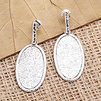 Sterling silver dangle earrings, 'Black Sands'