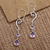 Gemstone dangle earrings, 'Blushing Beauty' - Hand Made Garnet or Amethyst Dangle Earrings