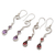 Gemstone dangle earrings, 'Blushing Beauty' - Hand Made Garnet or Amethyst Dangle Earrings